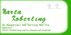 marta koberling business card